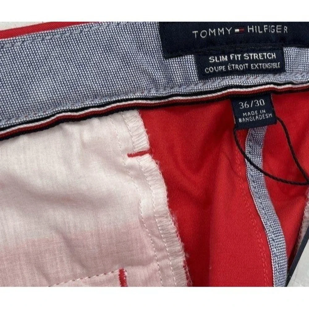 Tommy Hilfiger Red Slim Fit Stretch Pants - Sz 36W/30